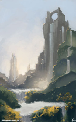 dogbomber:  just trying some speed painting. landscapes are my