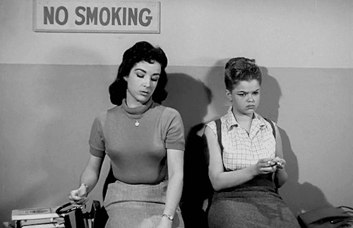 barbara-stanwyck:  Heather Ames and Susanne Sidney in High School Hellcats (1958) 
