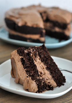 do-not-touch-my-food:  Chocolate Cake with Whipped Chocolate