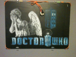 My friend wanted me to draw him a doctor who thing on his black