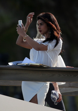 celebritiesofcolor:  Priyanka Chopra filming scenes for Baywatch