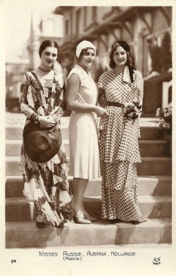 historicaltimes:  Miss Russia, Austria and Holland - 1930 