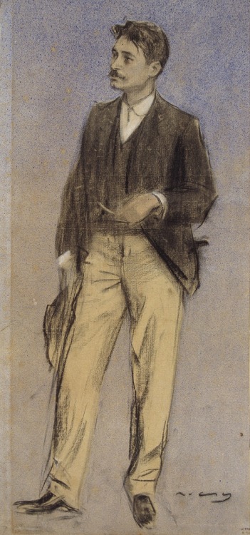 coraltigerpizza:Ramón Casas. Retrato de Lluís Millet, 1897-99