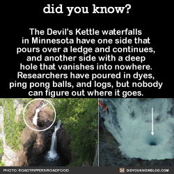 did-you-kno:  The Devil’s Kettle waterfalls in Minnesota have