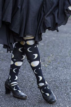 sockdreams: Dark Moon Rises Knee High | Peony & Moss   Dark