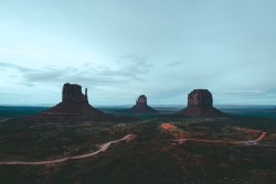 bryandaugherty:  Blue hour at Monument Valley