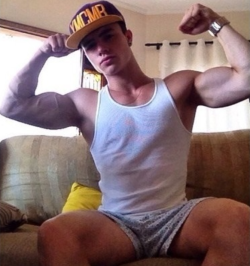 texasfratboy:  yummy bad boy in boxers and a wife beater! love