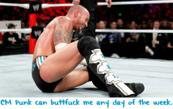 wwewrestlingsexconfessions:  CM Punk can buttfuck me any day