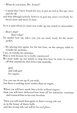 cyborges:  Antonin Artaud, To Have Done with the Judgement of