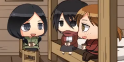 mewcake1:  MIKASA WAS FRIENDS WITH MINA AND HANNAH AND THEY TALKED