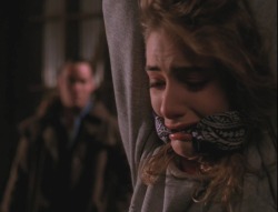 graybandanna:  Madchen Amick tied up and gagged on Twin Peaks. 