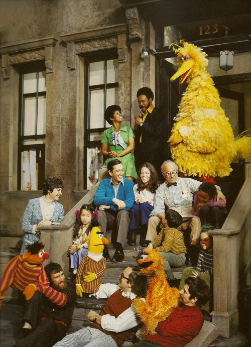 shortformblog:  floppyhump:  invocationwithin:  loosetoon:  Early 70’s behind the scenes of Sesame Street with the Muppets.  THIS IS THE BEST PHOTO SET I HAVE EVER ENCOUNTERED.   Love!  The top pic, featuring an orange Oscar the Grouch, is literally