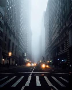babescapes:  nycneversleeps: Foggy Broadway @constantism   
