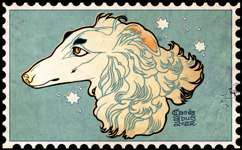 canisalbus:  Just a quick little borzoi. Trying to learn to draw