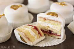bakeddd:raspberry petit fours click here for recipe 