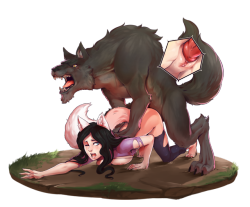 d-rex-art:Commission for Siluro of his wolf girl Eirlys :) woops