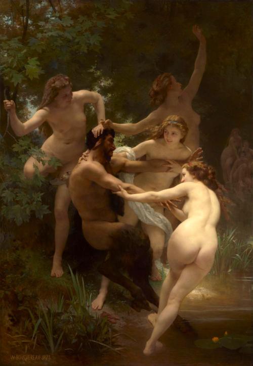 the-evil-clergyman:  Nymphes et Satyre by William-Adolphe Bouguereau