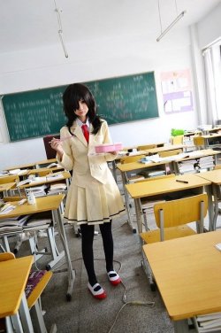 luckyclev:  Here is WataMote Tomoko Kuroki Cosplay Costume Custom