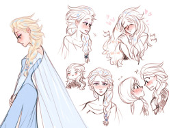 elsas cause i like drawing elsas and small anna appearances ahaha