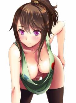 hentafutas22:Great cleavage and thigh-highs