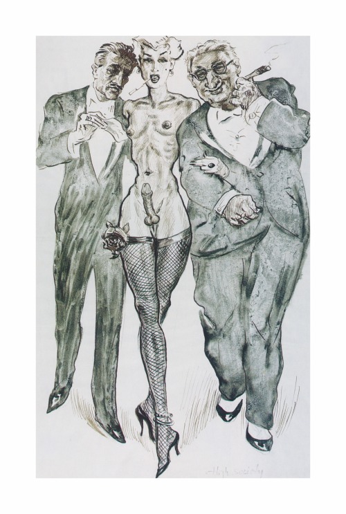 agracier Ã‚ said:2 illustrations from the 1920s-30s with transgender themes  - note that the customers are depicted, in a typical for that time,  anti-Semitic manner as rich businessmen/capitalists, the faces could have