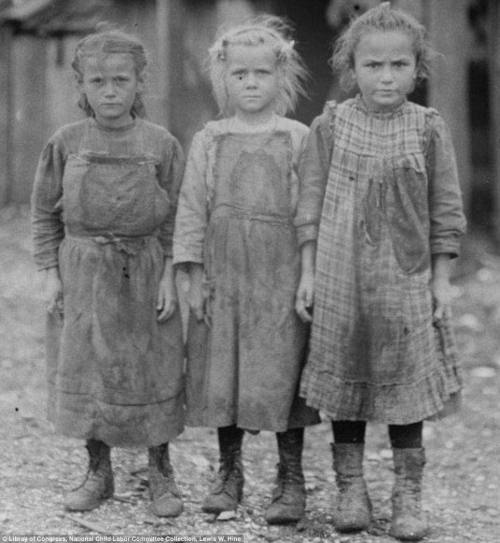 Young girls working at an oyster (shucking) processing plant,