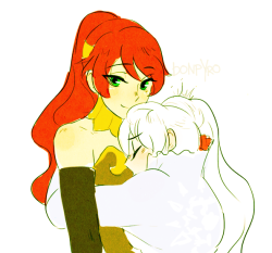 flawedvictori:  poseldon:quickie doodle of my first RWBY otp. schneekos. I