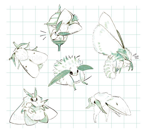 fauxpapillons:Moth sticker designs I just finished sampling!