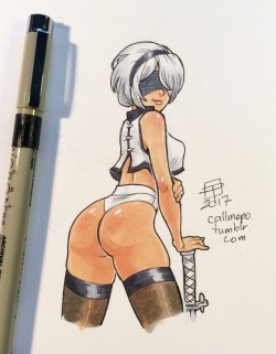 pinupsushi: A tiny doodle of 2b and a new outfit that allows