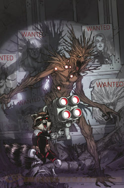 bear1na:  Amazing X-Men #13 variant cover - Groot and Rocket