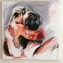 gayestart:  Oil on canvas. 30x30. #malelove #malefigure  via