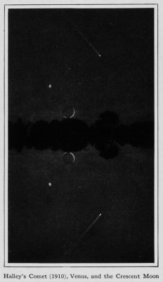 chaosophia218:Halley’s Comet, Venus and the Crescent Moon reflected