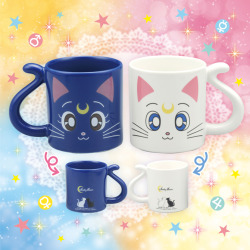 sailormooncollectibles:  NEW Sailor Moon Luna & Artemis mugs!!!!