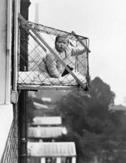 Baby cages for 1930’s apartment families who wanted their