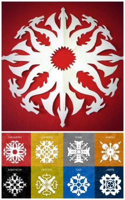 truebluemeandyou:DIY 8 Game of Thrones Snowflake Patterns from