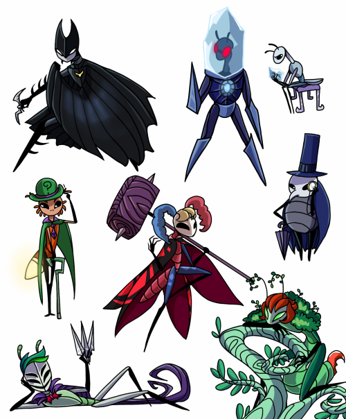 lesliehope72:Batman and his rogues gallery as bugs