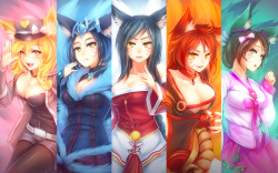 kitsuneears:  oh sweet Ahri <3 that’s a lot of tails 