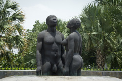 The bronze sculpture “Redemption Song”, depicting