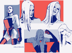 hamletmachine:  Cleaned up some sketches of my OC villain 💕