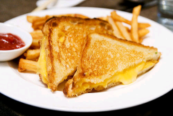 The best grilled cheese is made by burning some butter slightly