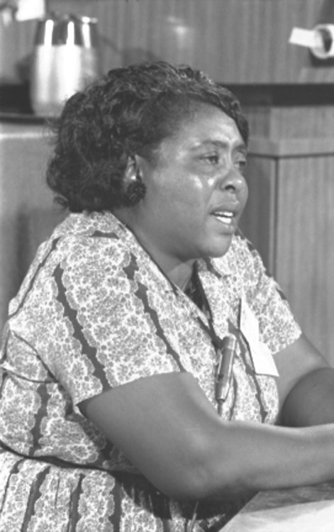 cultureunseen:  Fannie Lou HammerOctober 6, 1917 – March 14, 1977 (age 59)(When we say that they don’t make them like this Sister anymore, OMG!Beaten damn near to death by white men in jail, after being detained on a false charge and she still continued