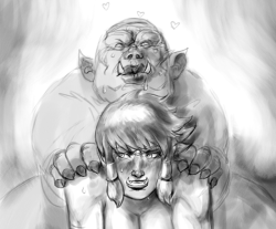 doctorhydensfw: Orcs can be so rough! (Patreon prev sketch).