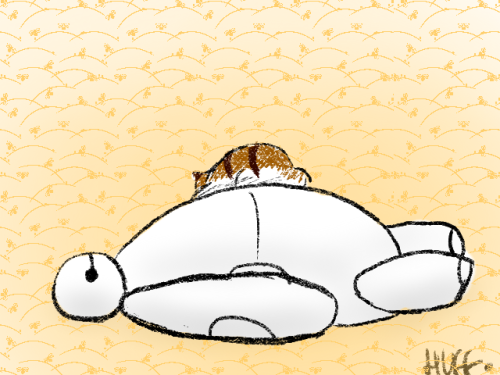 little doodle of Baymax and Moshi!