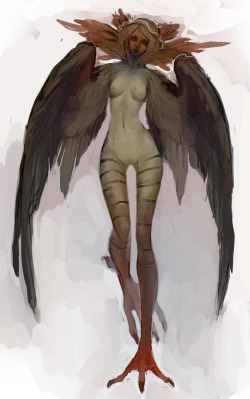 feverworm:  day 1: harpy  Oh wow, this harpy is pretty much perfect