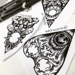 I still want to tattoo these planchettes I drew up 🤘🏽❤️