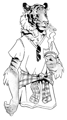 cottonwisp: Inktober Day 04, hipster tiger! A little late because