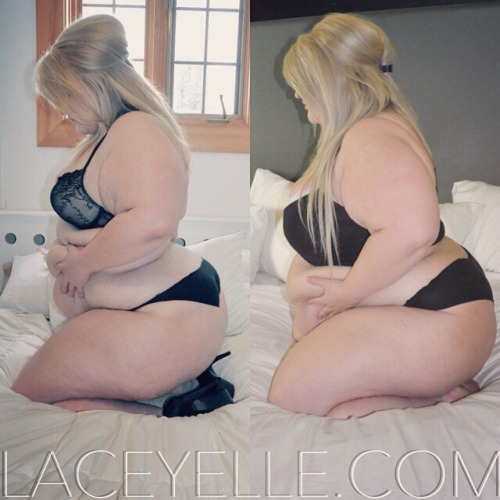 laceyyyelle:I got fat…ter;)  Comparison set at laceyelle.com ❤️