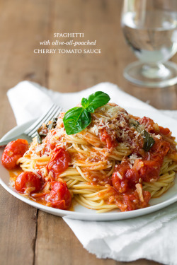 foodfuckery:  Olive Oil Poached Cherry Tomato Sauce Recipe