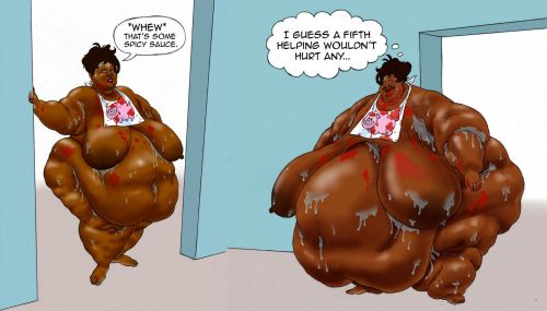 flablover07: noarthereonlyfat:  allyouneedisbellies:  Someone on 4chan colored the art of studiofa into sweating slobs.Thanks, whoever you are.   Classic immobility art reimagined.  There’s not enough slob art in the world  I hope this someone will