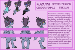 Updated my old character/reference sheet of Kovanni. She has